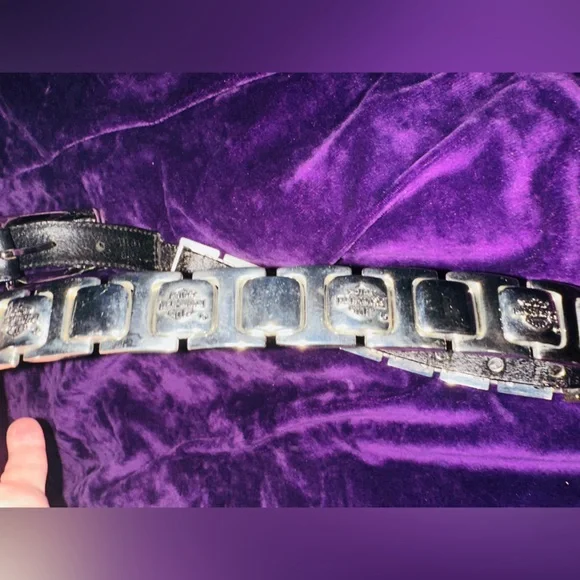 Harley Davidson Leather and Silver Branded Belt Vintage Sz S Harley Davidson Leather and Silver Branded Belt Vintage Sz S main image 3